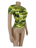 Women's Fashion Casual Camouflage Top T-Shirt
