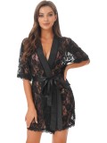 Sexy Lingerie Sexy Deep V Lace Sexy Robe Nightgown