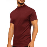 Men'S Spring And Summer Men'S Short-Sleeved T-Shirt Basic Shirt Men'S Solid Color Top