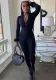 Women'S Fur Trim Solid Long Sleeve Zip Slim Fit Jumpsuit