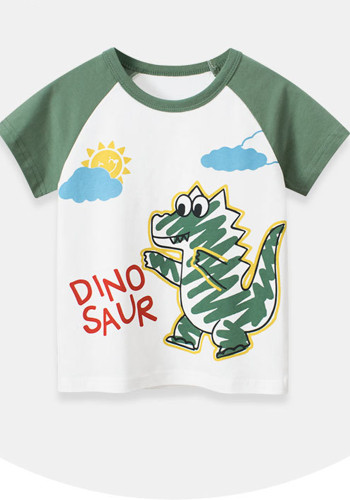 Ropa para niños Camiseta de manga corta con estampado de dinosaurios para niños Ropa interior básica para bebés