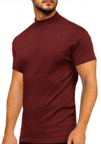 Camiseta masculina de manga curta primavera e verão masculina básica blusa masculina de cor sólida