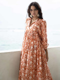 Plus Size Women Summer Floral Half-Sleeve Relaxed Dress