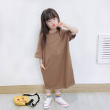 Parent-child Wear Girl Spring Summer Casual Loose Knitting Dress
