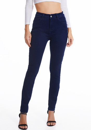 Calça jeans feminina primavera verão cintura média justa