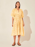 Plus Size Women Summer Floral Half-Sleeve Relaxed Dress