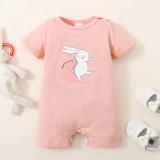 Baby Girl Easter Bunny Print Romper