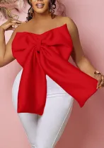 women Tops Women's Sexy Bow Wrap Chest African Strapless Blouse