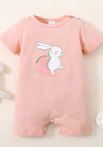 Baby Girl Easter Bunny Print Romper
