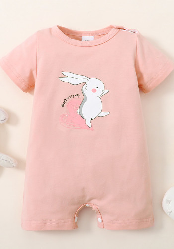 Kız Bebek Paskalya Tavşanı Desenli Tulum