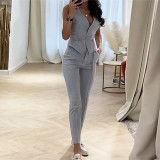 Summer Chic Slim Waist Sexy Vest Tight Pants Two-Piece Set For Women