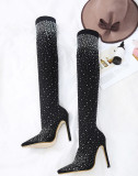nightclub high-heeled shoes pointed toe high-heeled boots