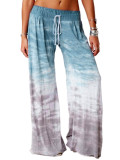 women's loose gradient color printed yoga wide-leg sports trousers