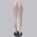 Spring Summer Women'S Fashion Sexy Beaded Lace-Up Mesh Skirt