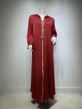 Muslim Robe Diamond Ribbon abaya Dubai Morocco Ladies Ethnic Dress