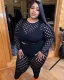 Women's Plus Size Tight Fitting See-Through Fishnet Pants Set