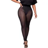 Women'S Sexy Mesh Patchwork Long Pants