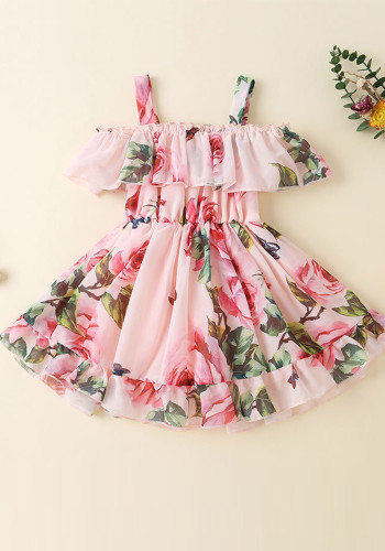 Summer Girls Trendy Strap Chiffon Princess Dress Kids Strap Dress