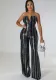 Women Sexy Spring Sequin Strapless Jumpsuit
