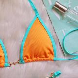 Women Sexy Bikini Patch Metallic Pearl Swimwear Two Pieces