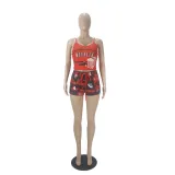 Women Printed Tank Top and Shorts Two-Piece Set