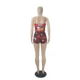 Women Printed Tank Top and Shorts Two-Piece Set