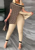 Spring summer printed fashion suit 2 pieces for women