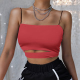 Women's Summer Basic Crop Solid Off Shoulder Camisole