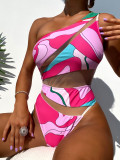 Female printed one-piece swimsuit sexy bikini