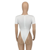Women's Summer Fashion Casual Sexy Women's Solid Color Onesie Bodysuit