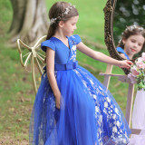 Children's dress princess dress big children's wedding dress girls long section mesh tutu dress