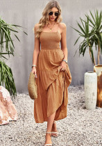 Women's Solid Color Dress Summer Chic Elegant Slip Maxi Dress