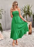Women's Solid Color Dress Summer Chic Elegant Slip Maxi Dress