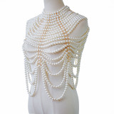 Pearl Choker Chest Sweater Chain Pearl Body Chain