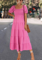Spring/Summer Eaby Casual Puff Sleeve Dress With Belt