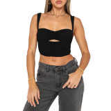 Ladies Fashion Ruched Cutout Slim Camisole Top