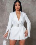 Women'S Fashion Casual Blazer Dress With Belt