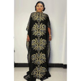 Beaded Embroidery Lace Muslim Dress Africa Plus Size Women'S Hooded Robe