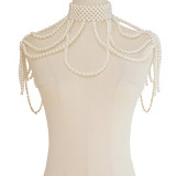 Pearl Necklace Choker Necklace Shoulder Chain Bridal Dress Shoulder Tassels Layered Beaded