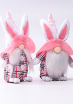 Pâques rose oreilles Plaid lapin nain poupée elfe poupée ornement décoration de la maison