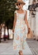 Spring/Summer Print Straps Casual Long Dress