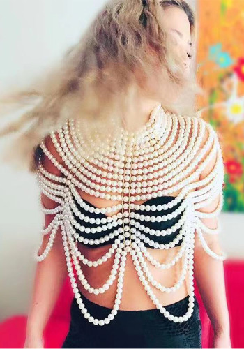 Pearl Choker Brust Pullover Kette Pearl Körperkette