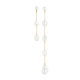 Jewelry Chic Asymmetric Imitation Pearl Stud Earrings Simple Beaded Tassel Long Earrings