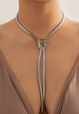 Schmuck Lange Schlangenknochen-Ketten-Halskette Element-Ketten-Quasten-Halskette