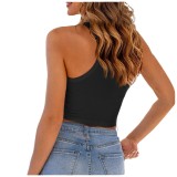 Spring Summer Women's Camisole Solid Color Sleeveless Crop Sexy Racerback Tank Top Women