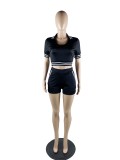 Women Casual Sexy V-Neck Ribbed Sport Two-Piece Set