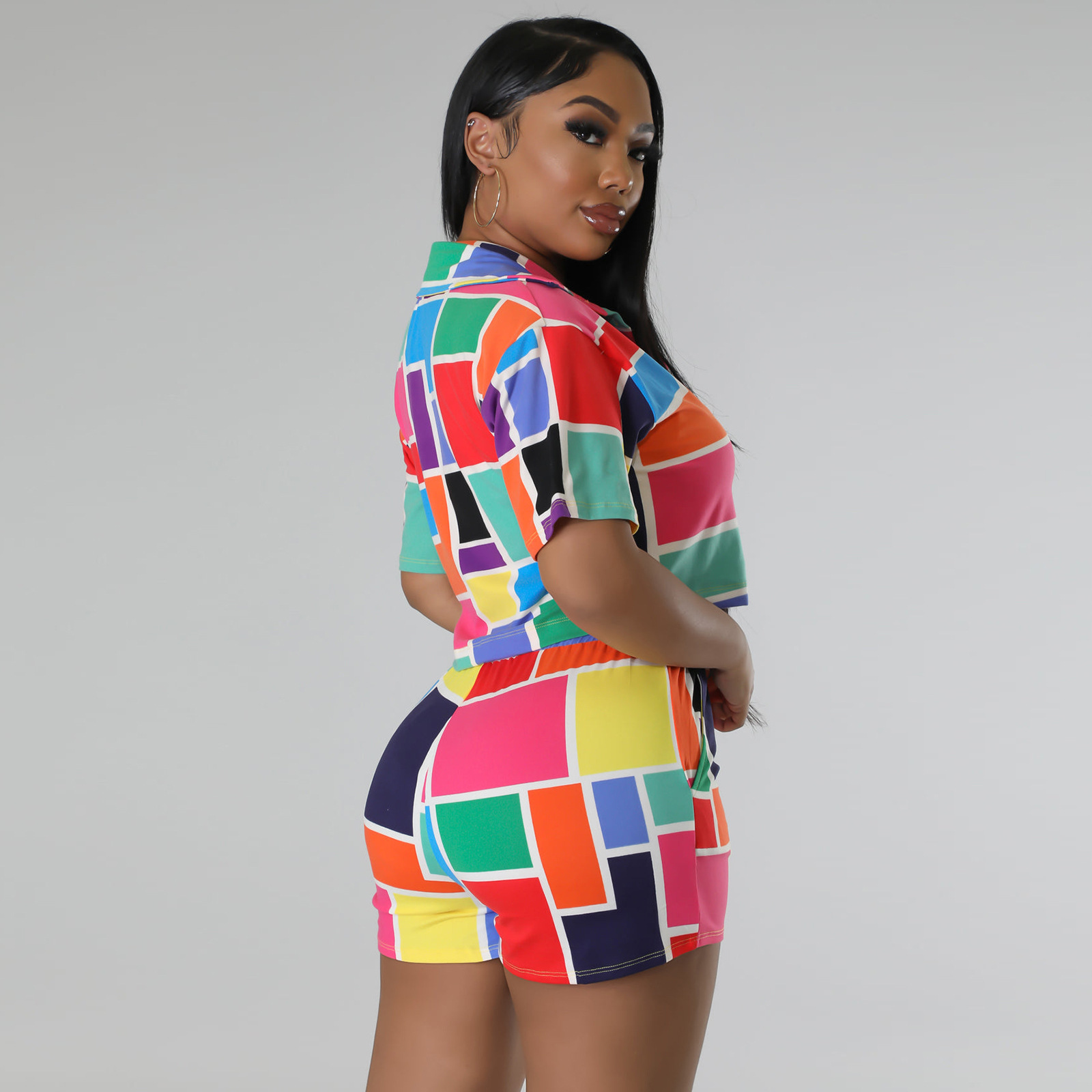 Plus Size Women fashion Casual sports Letter printing top and shorts two  piece set - The Little Connection