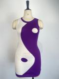 Women'S Color Block Sleeveless Tight Fitting Knitting Dress