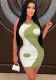 Women'S Color Block Sleeveless Tight Fitting Knitting Dress
