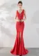 Ladies Summer Sexy V Neck Mermaid Evening Dress